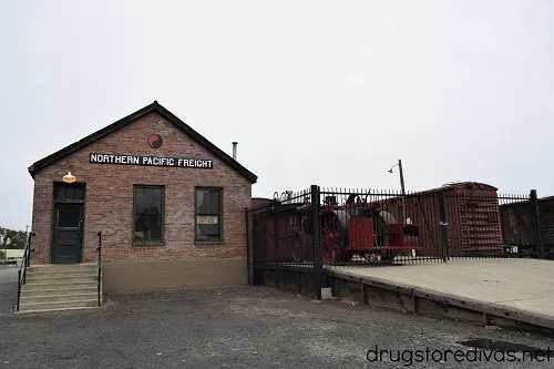 The outside of the Northern Pacific Railway Museum in Toppenish, Washington.
