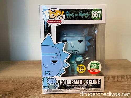A blue Rick Sanchez from Rick and Morty Funko Pop.
