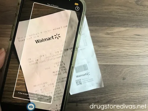 A receipt being scanned in the Shopkick app.