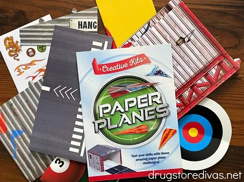 A Paper Planes kit with all the supplies taken out of the box.