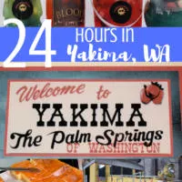 Four scenes from Yakima with the words 