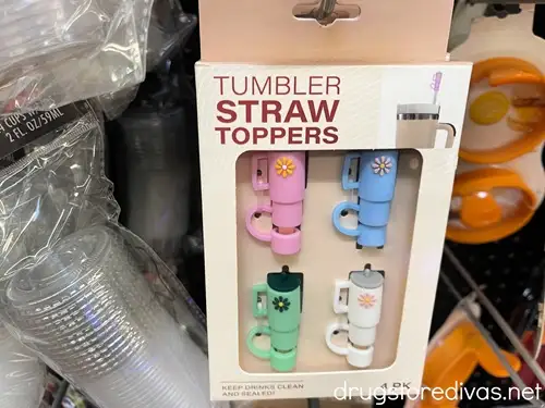 A four pack of Stanley shaped tumbler straw toppers.