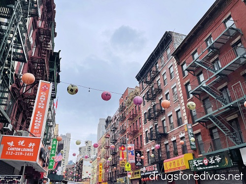 A street in Chinatown in New York City.