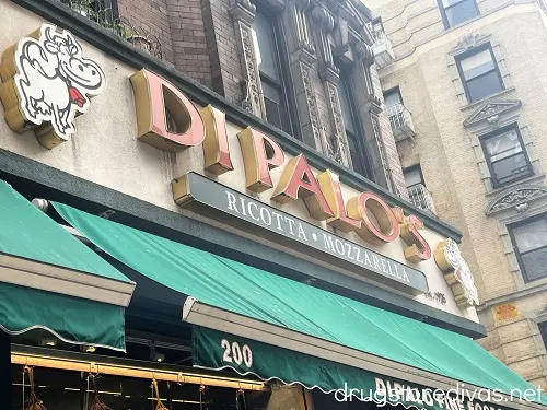 The outside of Di Palo's cheese shop in Little Italy in New York City.