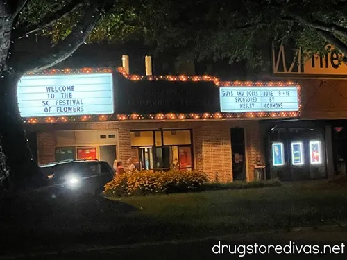 The outside of the community theatre in Greenwood, SC.
