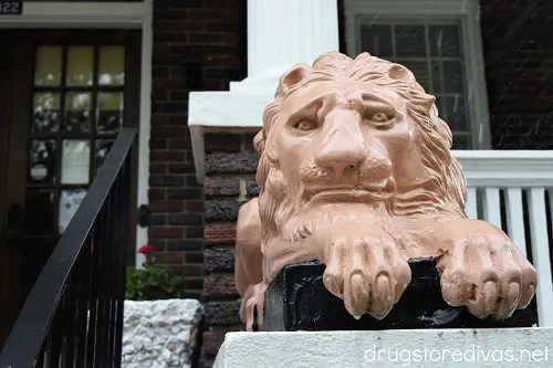 A lion statue at the Sumter County Museum in Sumter, South Carolina.