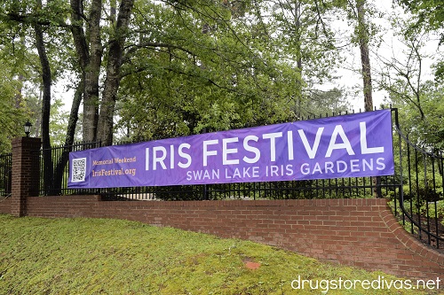 A sign advertising the Iris Festival in Sumter, South Carolina.