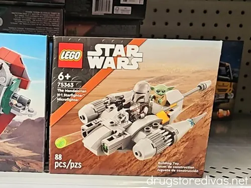 A Star Wars Lego set on a shelf at a store.