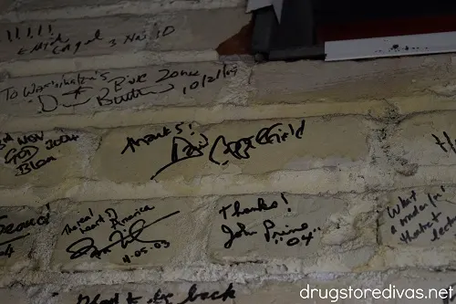 Autographs on a wall in the Capital Theatre in Yakima, Washington.