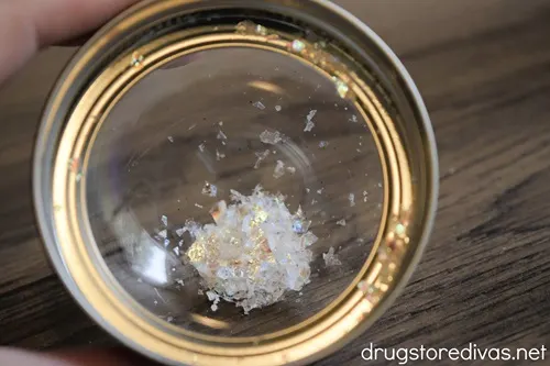 Fake snow in a snow globe.