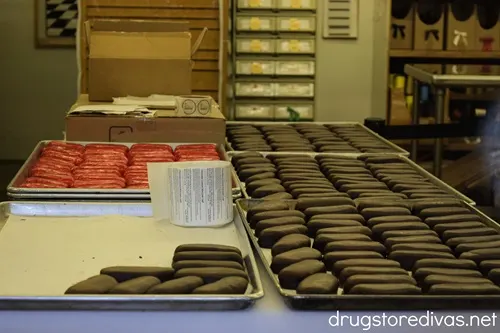 Chocolates on trays at Boehm's Candies in Issaquah, Washington.