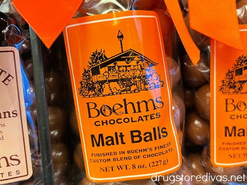 A bag of malt balls in Boehm's Chocolate in Issaquah, Washington.