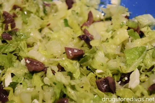 A Maroulosalata salad with Olives.