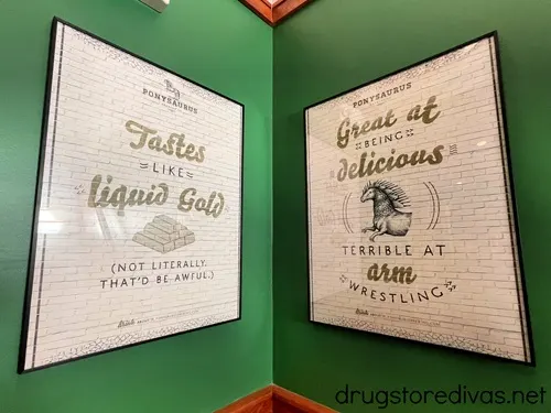 Two funny signs on the wall at Ponysaurus Brewing in Wilmington.