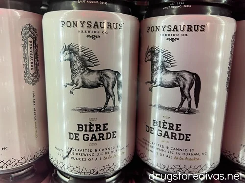Cans of Ponysaurus Brewing beer.