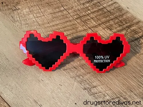 Heart shaped sunglasses.