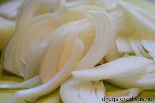 Sliced onions.