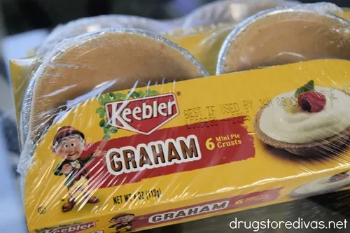 A package of Keebler mini graham cracker pie crusts on a table.