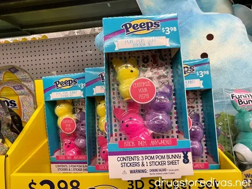 Peeps Pom Pom Bunny Sticker Set.