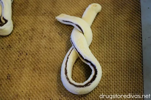 An unbaked puff pastry bunny.