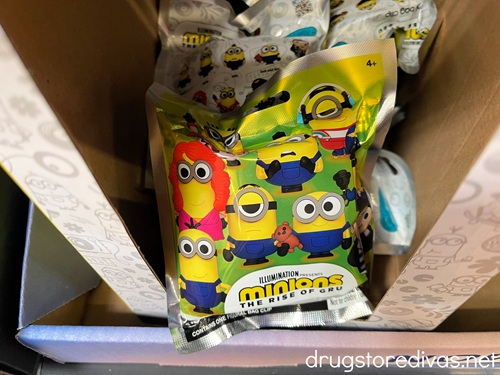 A Minions blind bag for sale at a store.