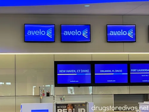 The check in counter for Avelo Airlines.