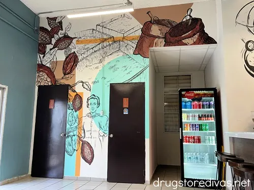 A mural painted inside Montadero Chocolate in Caguas, Puerto Rico.