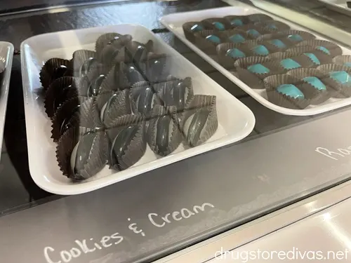 Bonbons in a display case in Montadero Chocolate in Caguas, Puerto Rico.