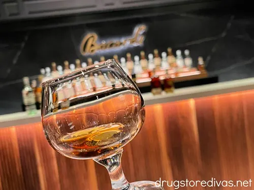 A snifter of rum in a Bacardi bar.