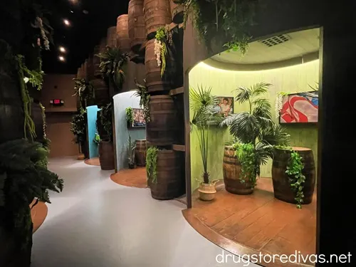 The inside of one of the buildings on the Casa Bacardi tour in Puerto Rico.