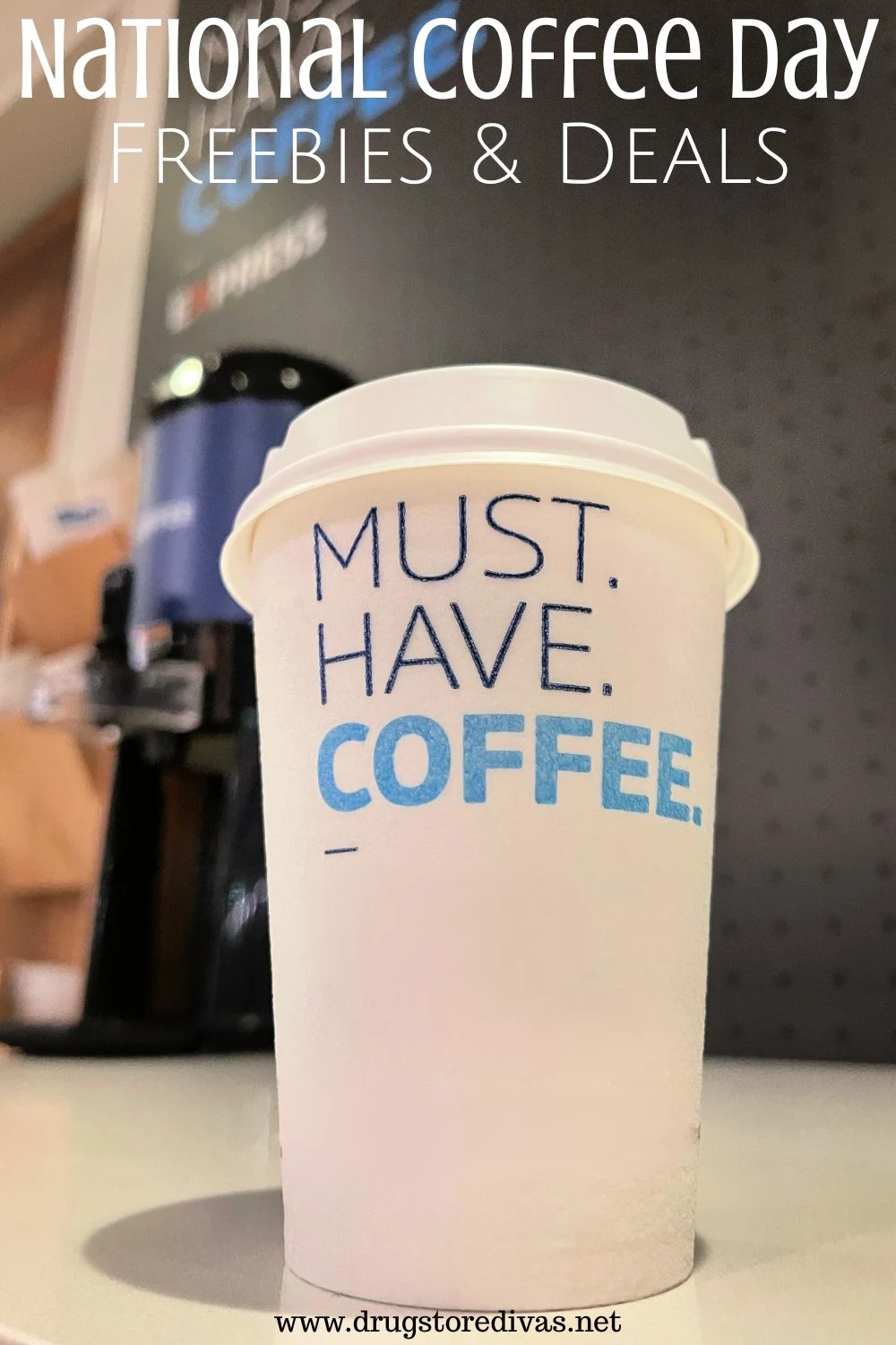 A hot coffee cup that says 