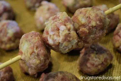 Meatballs on a skewers.