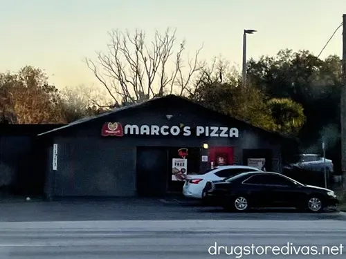 The outside of a Marco's Pizza restaurant.