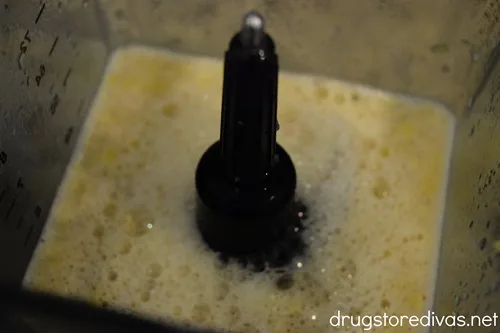 A bubbly liquid in a blender.