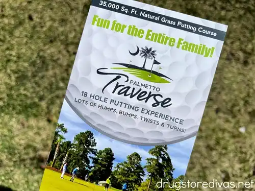 A flyer advertising the Palmetto Traverse putting course at Lake Marion Golf Course.