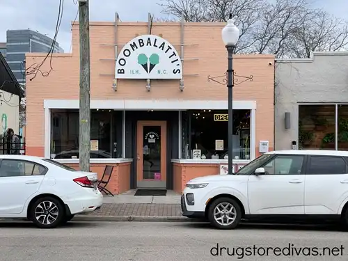 The outside of Boombalatti's ice cream in Wilmington, NC.