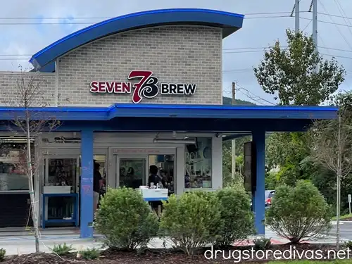 The outside of a 7 Brew coffee.