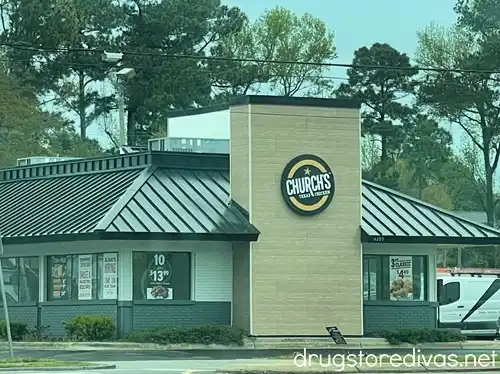 The outside of a Church's Texas Chicken restaurant.