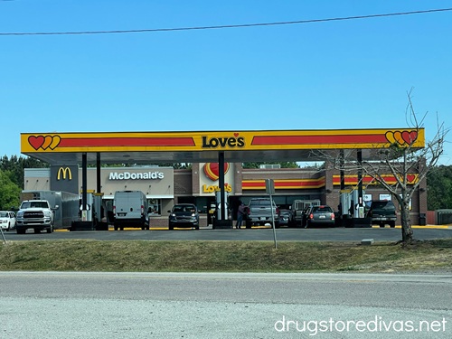 The outside of a Love's Travel Stop gas station.