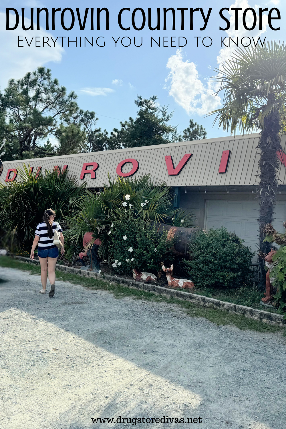 A woman in a parking lot about to walk into a large building with the words 