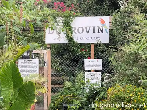 The entrance to the Dunrovin Exotic Animal Sanctuary in Vass, NC.