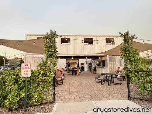 A shipping container beer garden in The Cargo District in Wilmington, NC.