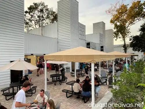 The outside of the Cargo West Food Court in the Cargo District in Wilmington, NC.
