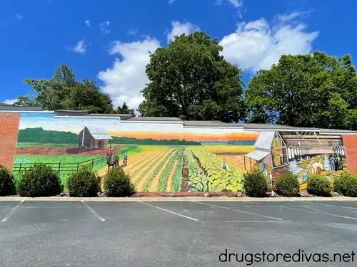 A mural of a field called When Tobacco Was King.