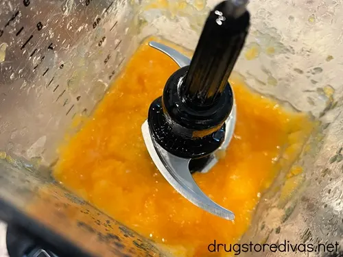 Frozen orange lemonade in a blender.