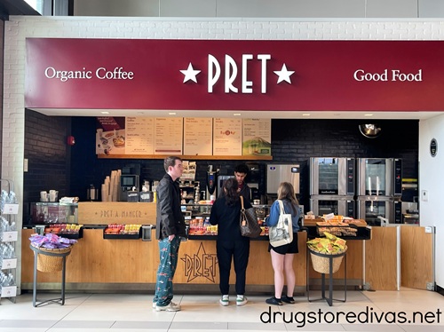 The outside of a Pret A Manger coffee shop.