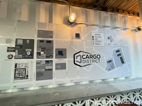 A map of The Cargo District in Wilmington, NC.