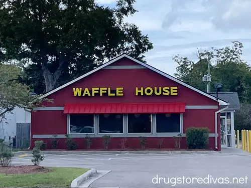 The outside of a Waffle House restaurant.