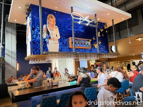Dolly Parton's pop up wine bar in Assembly Food Hall in Nashville.