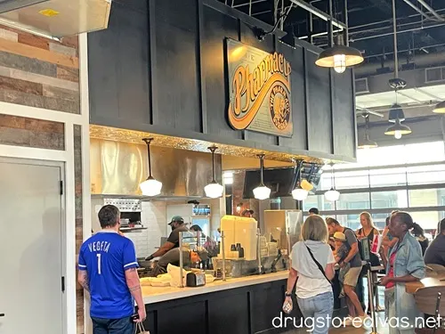 The outside of The Pharmacy Burger in Assembly Food Hall in Nashville.